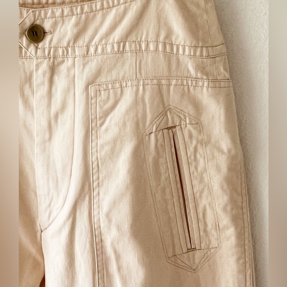 ISABEL MARANT ÉTOILE Raluni High-Rise Cotton-Blend Trousers Beige Size 8 - Picture 6 of 16